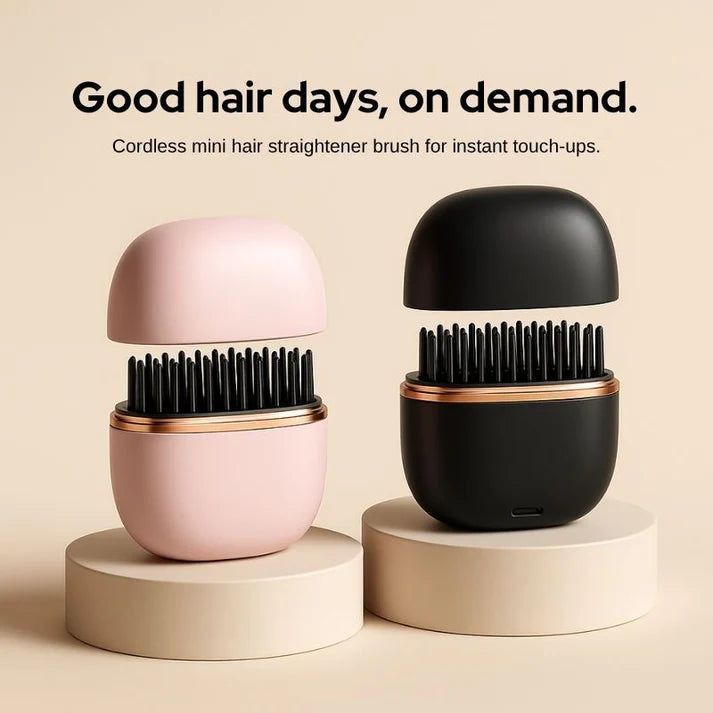 عرض رمضاني 🕌خاص بخصم❤️% 30-Wireless Mini Hair Straightening Comb – Portable, Rechargeable & Damage-Free Styling