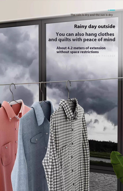 Retractable Telescopic Clothesline Rope for Indoor & Outdoor Clothes Drying